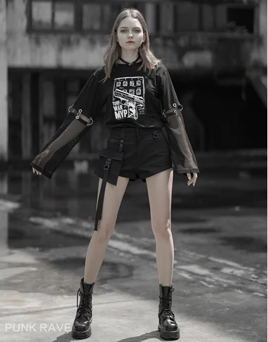 Женские повседневные шорты карго Goth с большим карманом в стиле панк PK 316XD|Женские