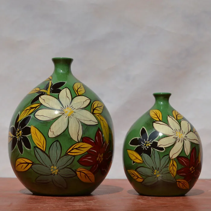 Tao Caicai American country hand-painted ceramic vase retro decor decoration green Home Furnishing Hostel Trim | Дом и сад