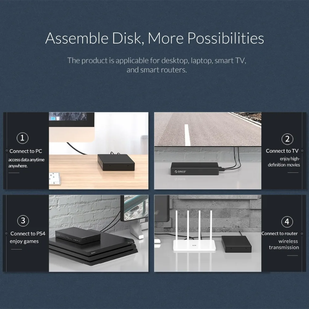 Карман внешний ORICO для жесткого диска 3 5 дюйма SATA на USB C|Корпус диска| |