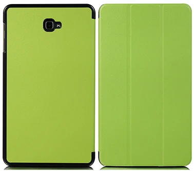 PC-Green Чехол для samsung Galaxy Tab A 10,1 SM-T580 T585 из искусственной кожи чехол для планшета с функцией автоматического сна/пробуждения чехол для samsung Galaxy Tab A6 10,1 чехол - Цвет: PC-Green