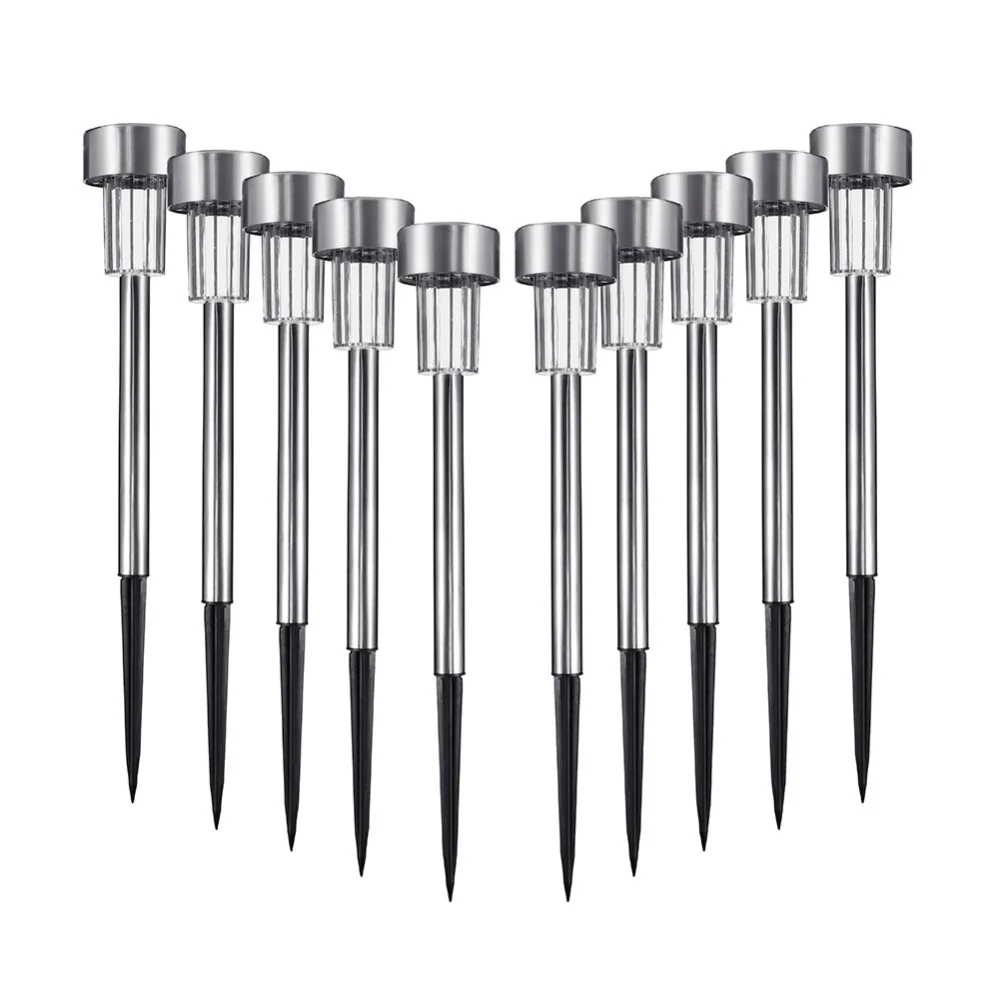 Мини-светильник на солнечной батарее из нержавеющей стали для сада 10 шт./лот |