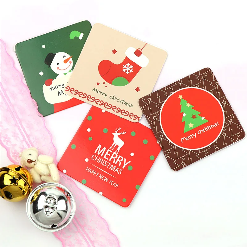 12 шт. в упаковке Санта Клаус задний фон с веселой рождественской елкой Бумага