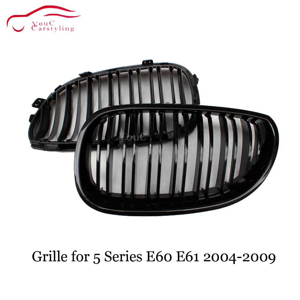 E60 1 slat/ 2 slat передний бампер решетка для BMW 5 серии E61 525i 530i 2004 2009 ABS углеродное