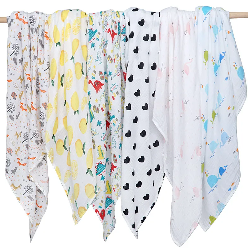 Детские одеяла из муслина мягкие газовые подгузники для новорожденных