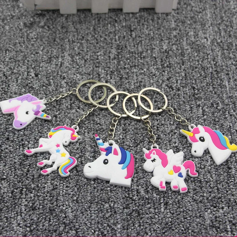 10 шт. вечерние резиновые брелки с радужным единорогом для детского душа