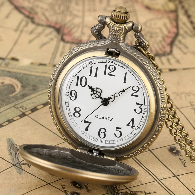 Музыкальный инструмент дизайн ретро бронзовые кварцевые карманные часы Сувенир