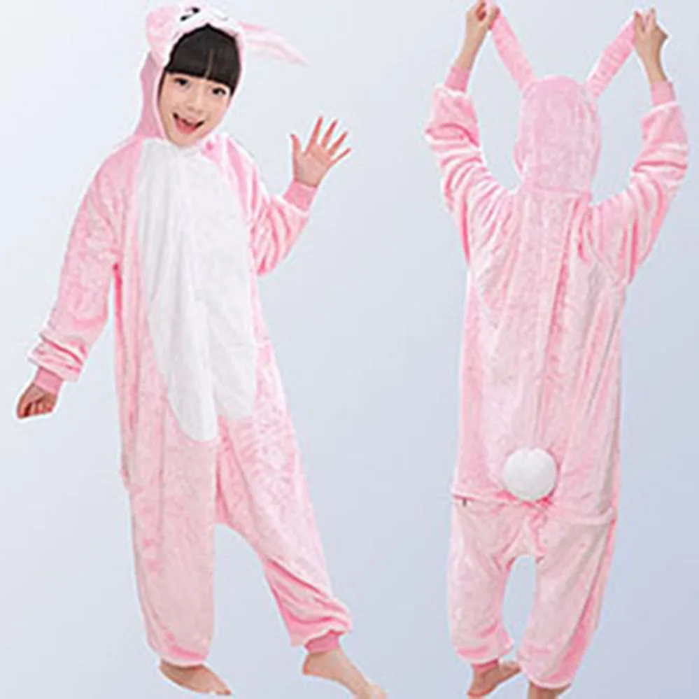 Baby Boys Girls Pajamas Autumn Winter Children Flannel Warm animal penguin Stitch panda Onesie Sleepwear for 3 5 7 9 12Y |