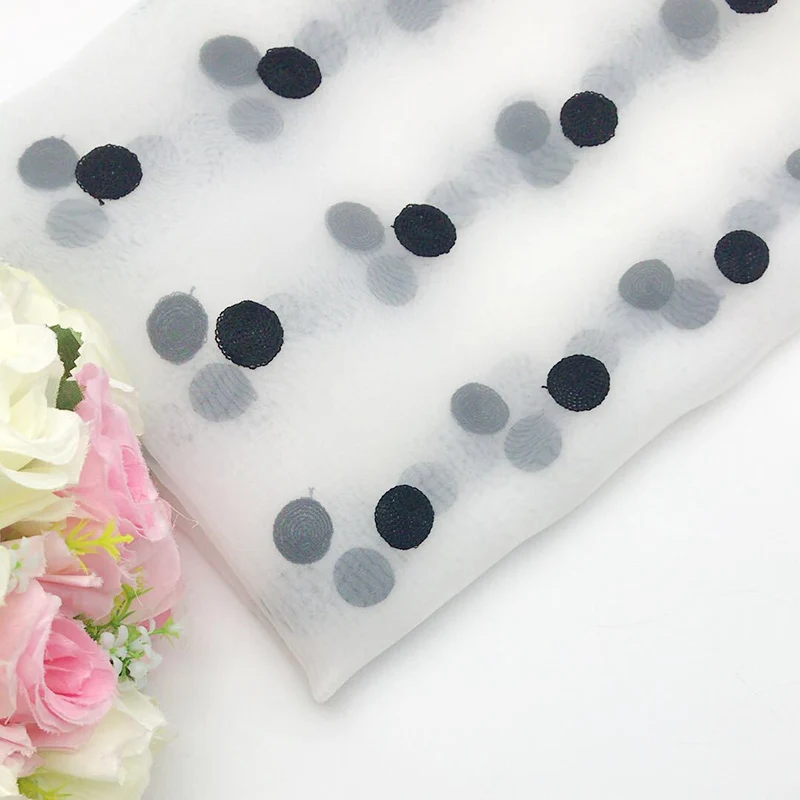 Вышивка в горошек сетка ткань практичная сделай сам украшение для одежды ручная