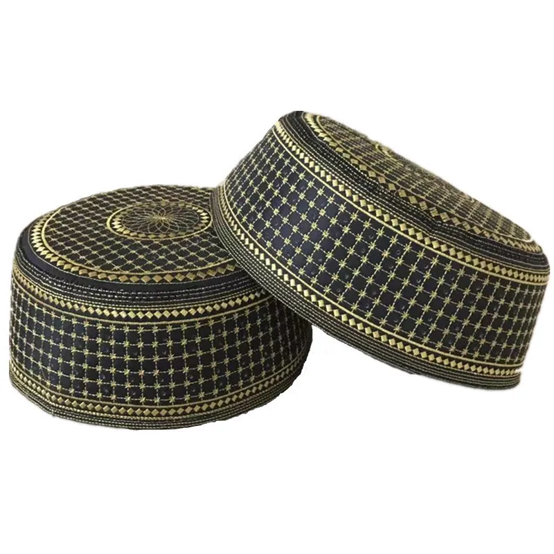 Мужские черные флейты арабские турецкие Топы шапка куфи Je Kippah Namaz мужские