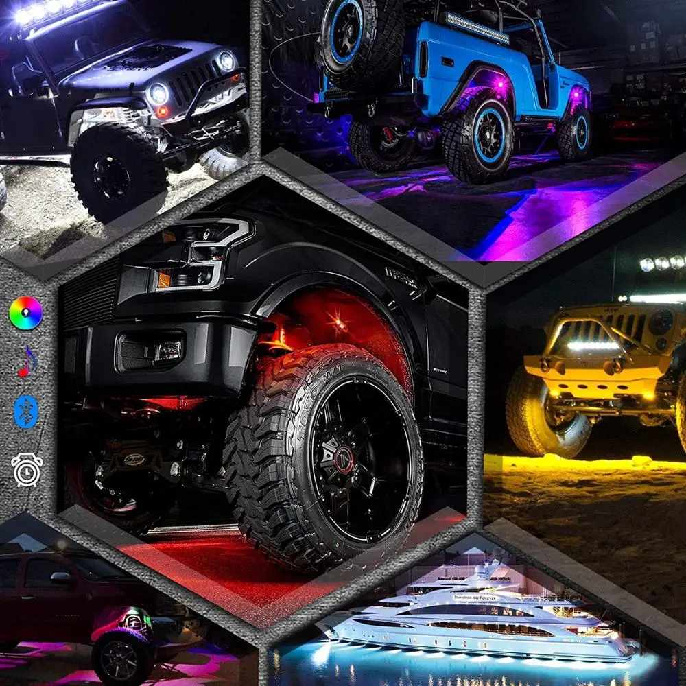 RGB светодиодный светильник s разноцветный неоновый комплект из 4 подсветки