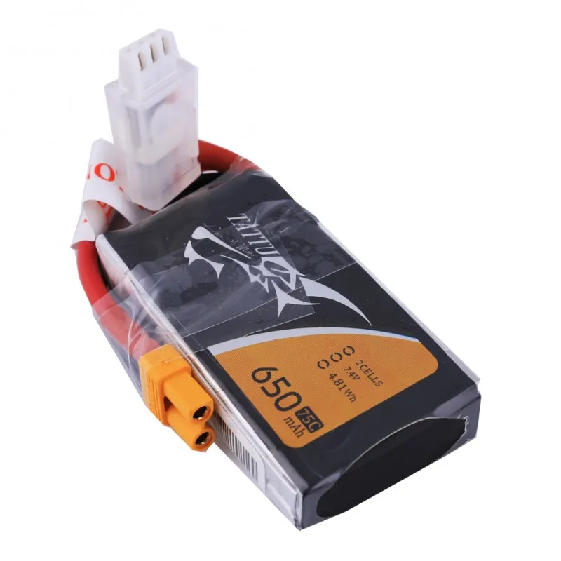 Литий-полимерный аккумулятор tattu 7 4 В 650 мА/ч Lipo 2S 75C Радиоуправляемый XT30