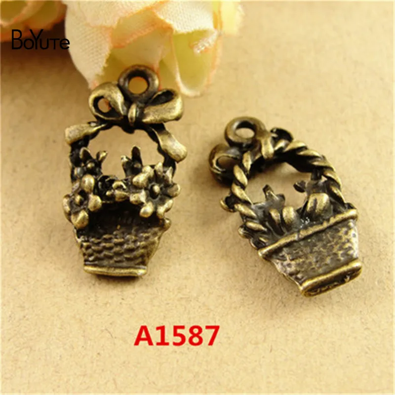 

BoYuTe (50 Pieces /lot) 22*12MM Antique Bronze Plated Zinc Alloy Basket Pendant Findings Accessories Diy Vintage Choker Necklace