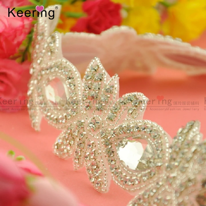 

Fancy Clear Crystal Glass Rhinestone Appliques For Dresses WRA-724
