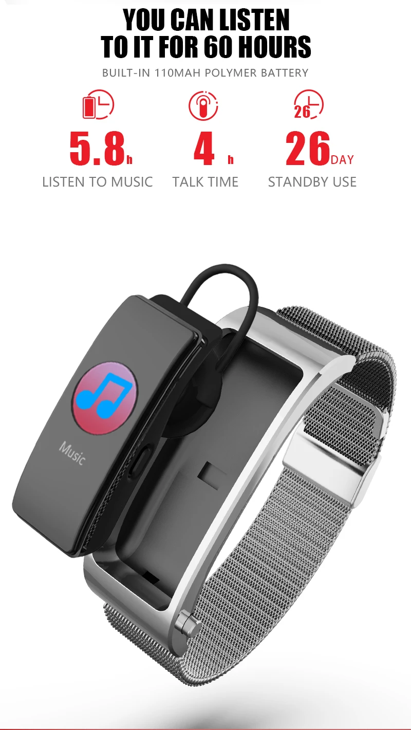 Новейший Y5 Смарт-часы Bluetooth HIFI наушники кровяное давление пульсометр умный браслет мужской спортивный умный браслет IOS Android