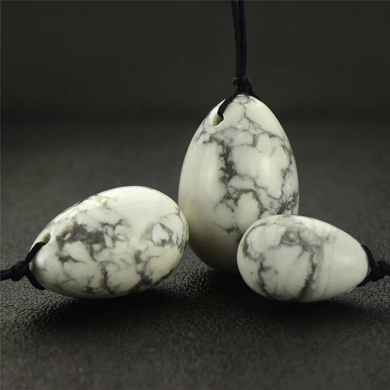 Natural White Howlite Yoni Egg Set Drilled Kegel Exercise Pelvic Floor Muscles Vaginal Tighten BallMassage Relaxation |