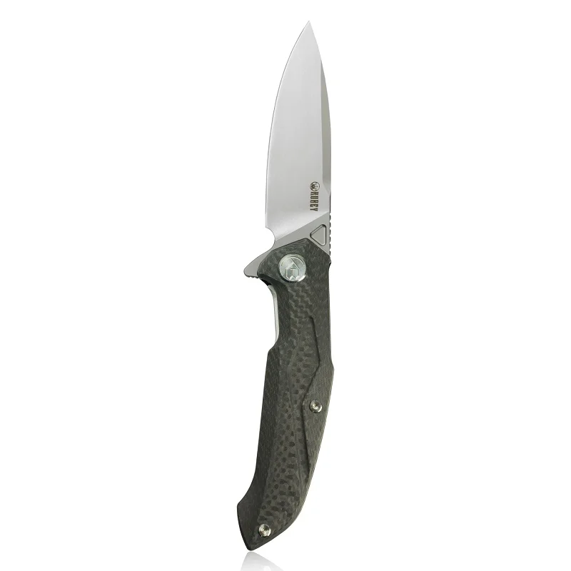 A KUBEY KU219 Повседневный складной нож с ручкой из углеродного волокна N690 стальное лезвие тактические наружные карманные ножи - Цвет: A