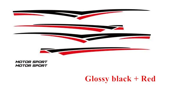 Glossy black -Red Автомобильные спортивные полосы для KIA SPORTAGE BORREGO, автомобильный Стайлинг, поясные линии, наклейка, автомобильные аксессуары для тела, автомобильная защита, Виниловая наклейка - Название цвета: Glossy black -Red