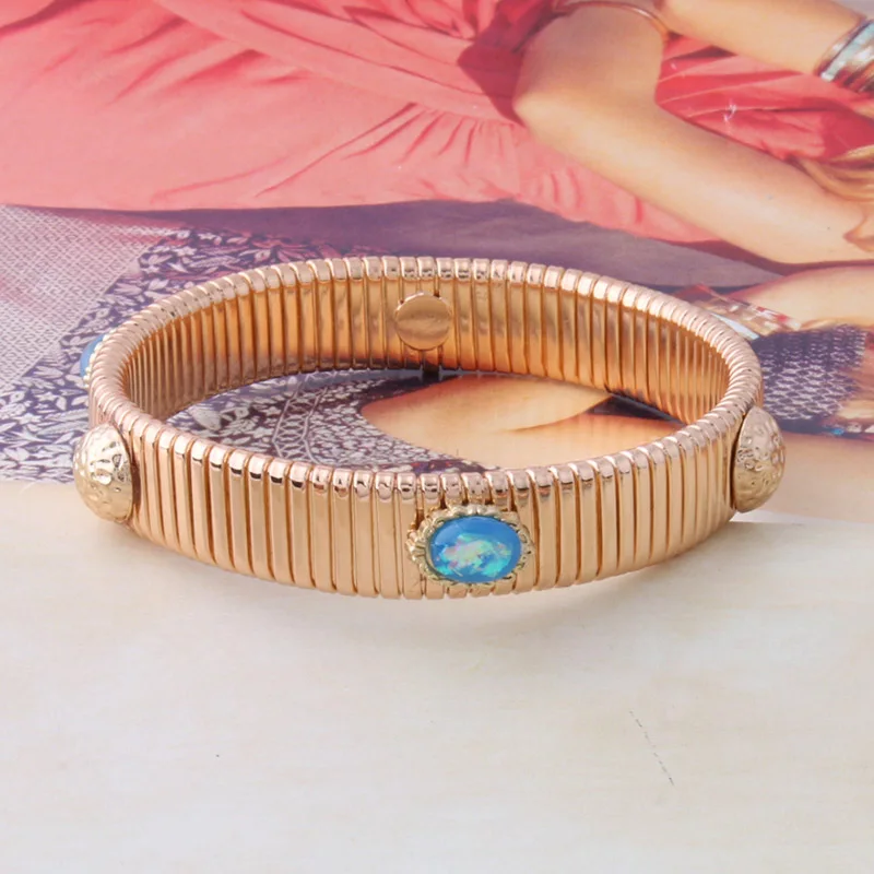 12mm light blue NeeFuWoFu 12 мм пружинная цепь браслет медь натуральный камень браслеты Богемия де Мадера Pulseira браслет - Окраска металла: 12mm light blue