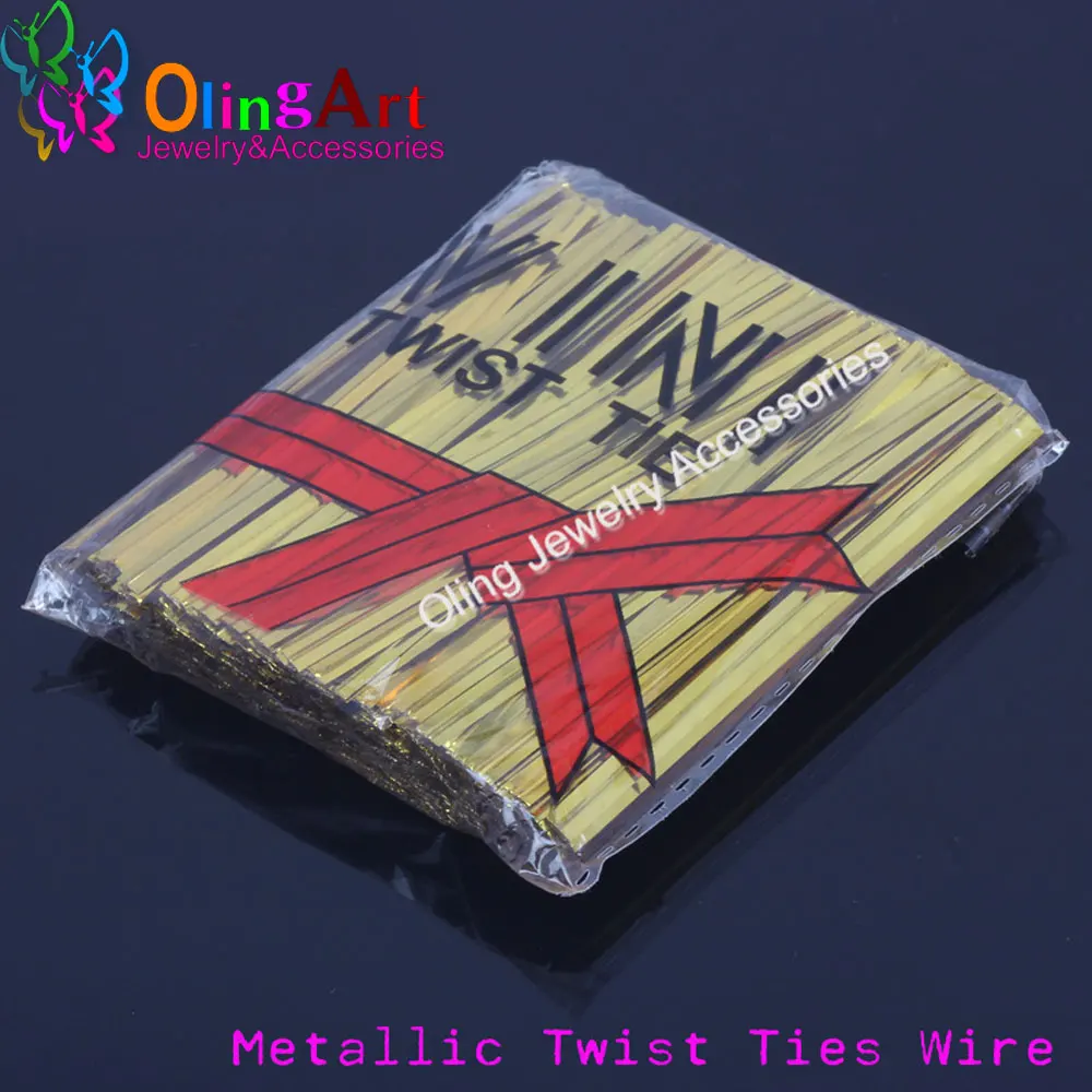 8CM/12CM 150pcs/lot Gold and Silver color Metallic Twist Ties For Wedding Party Birthday Cake Candy Sealing Bag Packaging | Украшения и