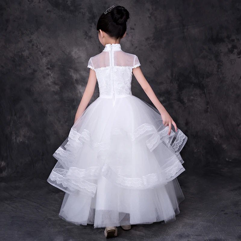 Новые Платья с цветочным узором для девочек рукавами-крылышками и бусинами