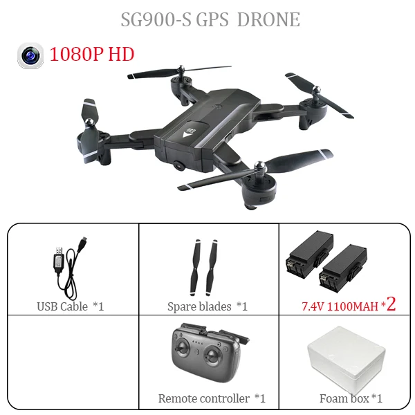 SG900S 1080P 2bat S167 sg900s Дроны с камерой HD Дрон GPS Радиоуправляемый вертолет, игрушки Квадрокоптер Профессиональный дрона Квадрокоптер Селфи - Цвет: SG900S 1080P 2bat