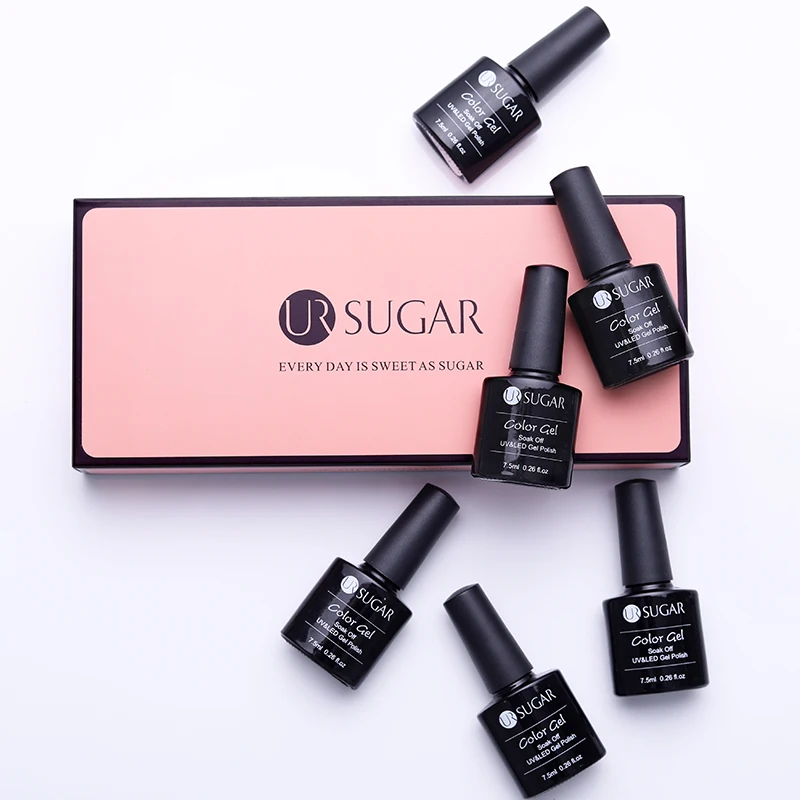 Ur Sugar 6 шт. набор гель-лаков для ногтей маникюрные инструменты блеск термальный УФ-гель Лак чистый цвет Лак DIY Набор для дизайна ногтей салон
