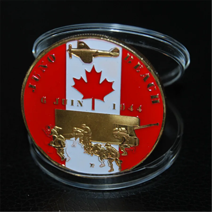 Фото Free Shipping 1pcs/lot Canadian maple leaf gold coin 1944.6.6 Juno Beach Дом и сад Free Shipping 1pcs/lot Canadian maple leaf gold coin 1944.6.6 Juno Beach Дом и сад