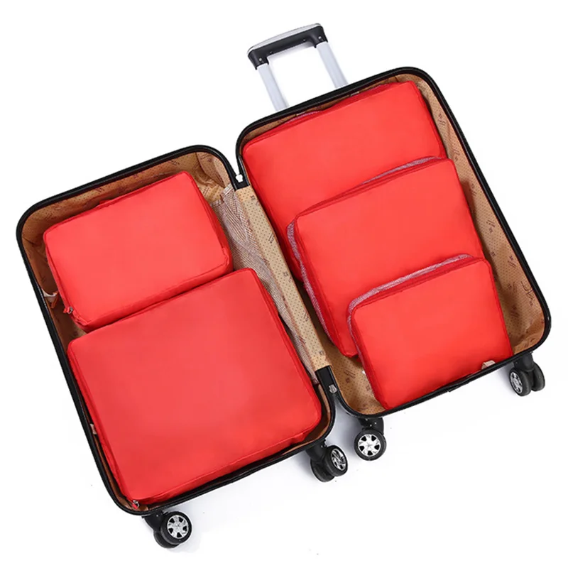 5 шт. водонепроницаемая одежда дорожные сумки для хранения Упаковка Куб багаж