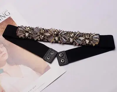 picture Женские Подиумные модные стразы из бисера эластичные пояса женское платье Корсеты Пояс Ремни украшения широкий пояс R1160 - Цвет: picture