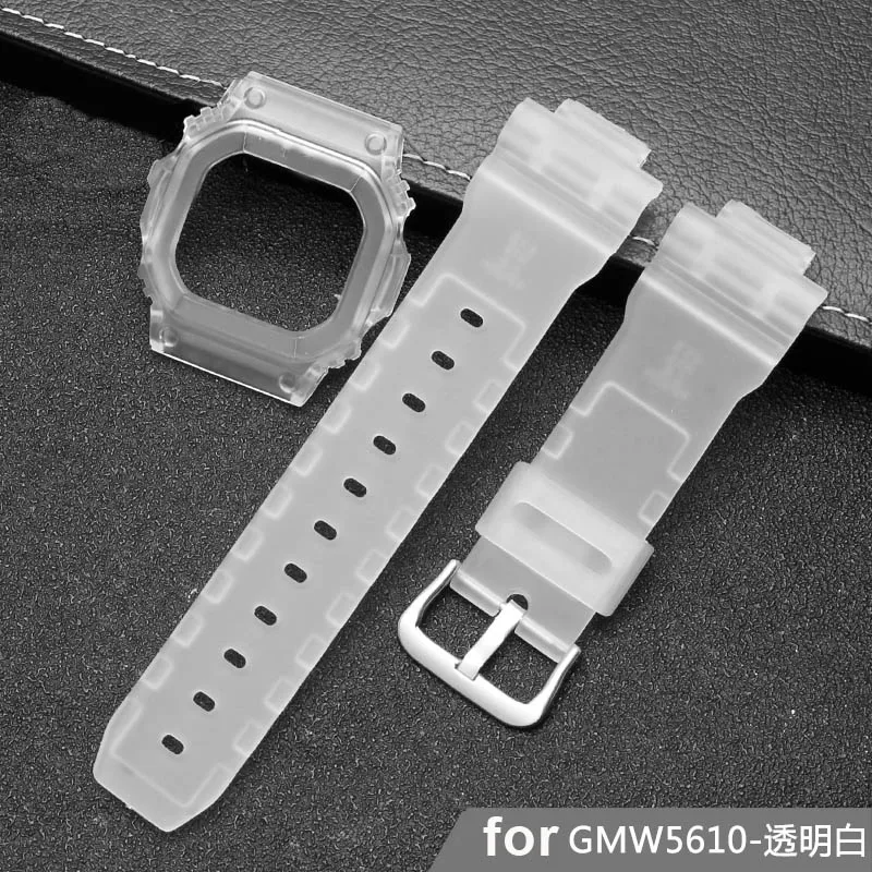 GMW5610 Силиконовый резиновый ремешок для часов для casio BA110 DW5600 DW6900 G7900 GA110 GNW5610 GW9400 ремешок для часов прозрачный ремешок для часов и чехол - Цвет ремешка: GMW5610