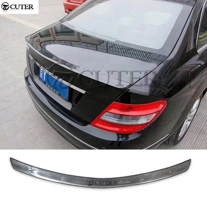 W204 AMG стиль углеродное волокно задние крылья багажник спойлер для Mercedes Benz C200 C300