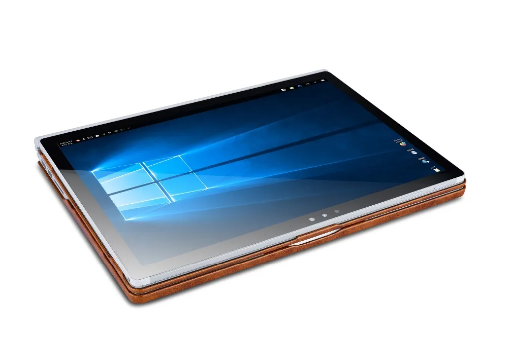 Винтажный чехол из натуральной воловьей кожи с масляным воском для microsoft Surface Book 2 13,", бизнес-чехол с подставкой для книги 2