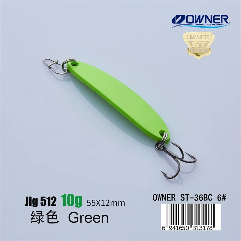 Green 10g APADA джиггинг 512 меч владелец тройной крючок+ перо 10 г 55 мм рыболовные приманки для бас Многоцветный Металлический цинковый сплав - Цвет: Green 10g