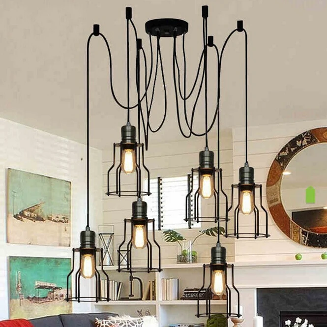 Лофт Ресторан Бар промышленный винтажный Эдисон лампа подвесной светильник в