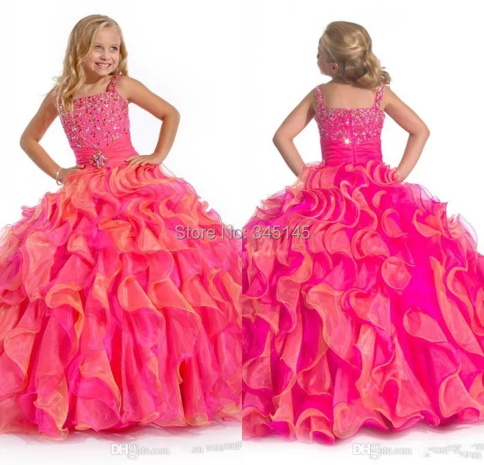 Пышные платья для девочек бальное платье из органзы с цветами блестками и