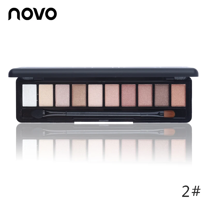 1 шт. NOVO Fashion Eye Shadow Shimmer матовая Палетка натуральный макияж светильник 10 цветов Тени для век Косметика набор с кистью - Цвет: 02