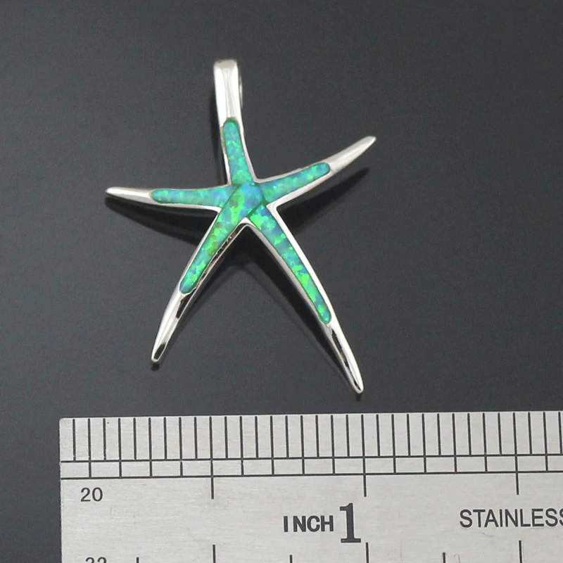 Бесплатная Цепочка Зеленый Огненный Опал звезда кулон Морская женские