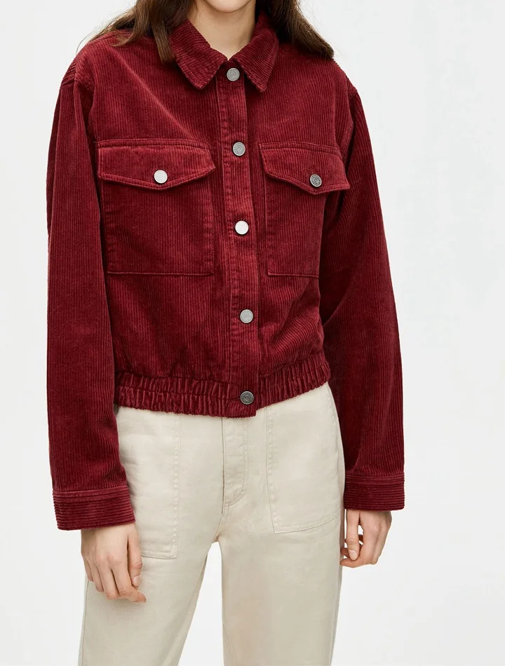 women casual corduroy jacket and coat streetwear