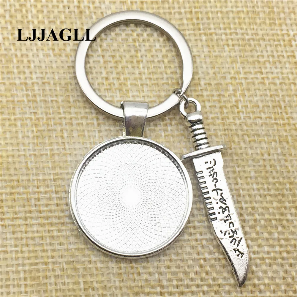 5 шт. изящный нож шармы сплав Серебряный меч брелок подходит диаметр 25 мм