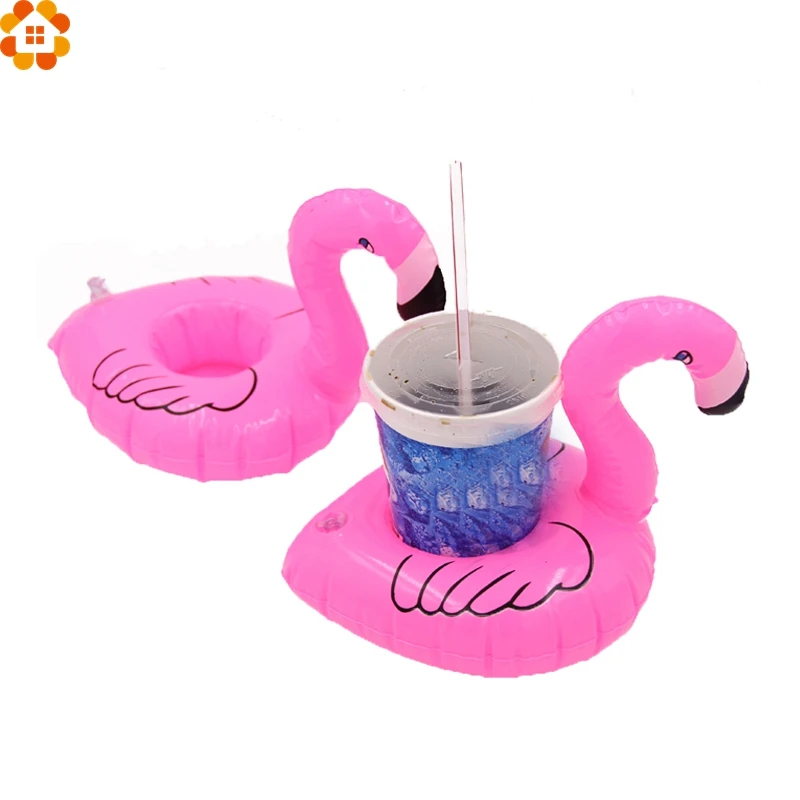 3 шт Мини милый Фламинго Плавающий надувной напиток подставка держатель для