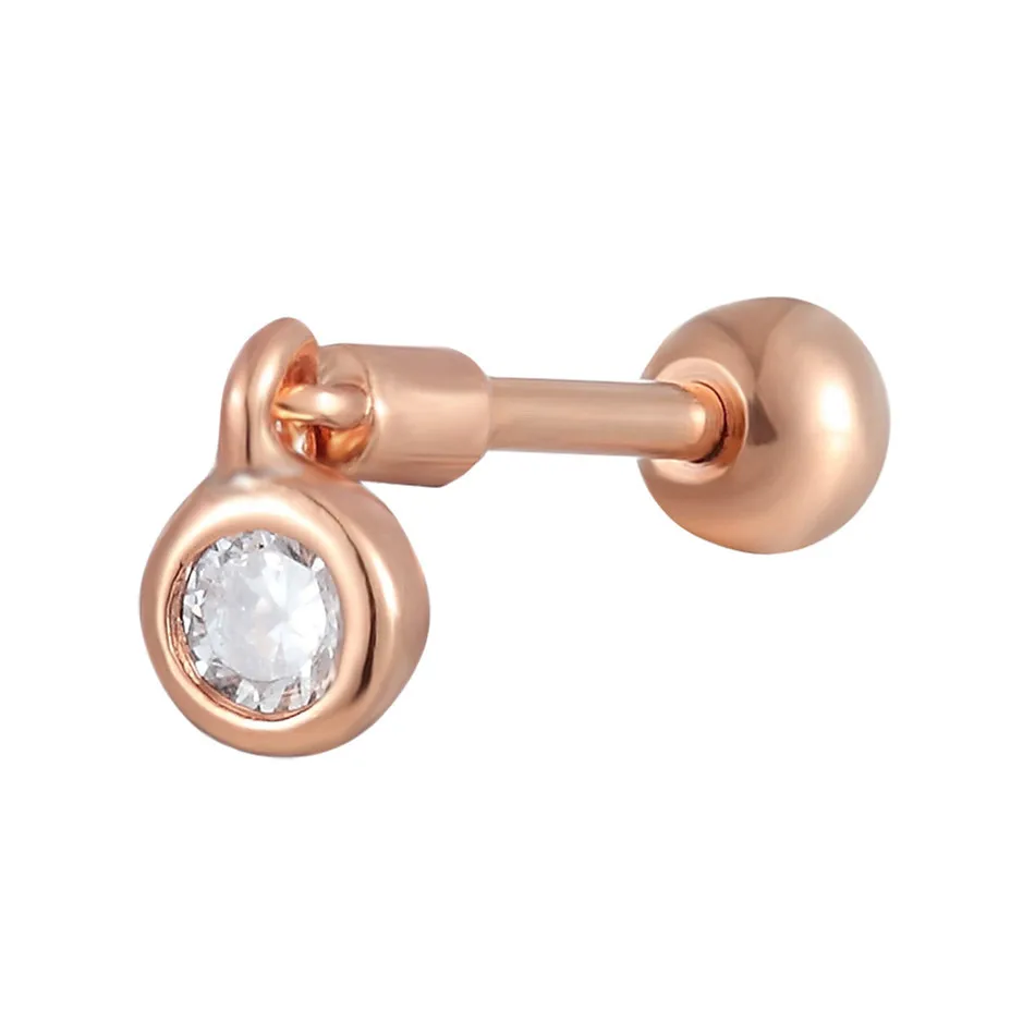 tragus earing G23titan Fashion Woman Accesoires Tragus Earing Pendant 16G Stainless Steel Piercing Cartilage Earrings Ear Rings Body Jewelry - Окраска металла: tragus earing