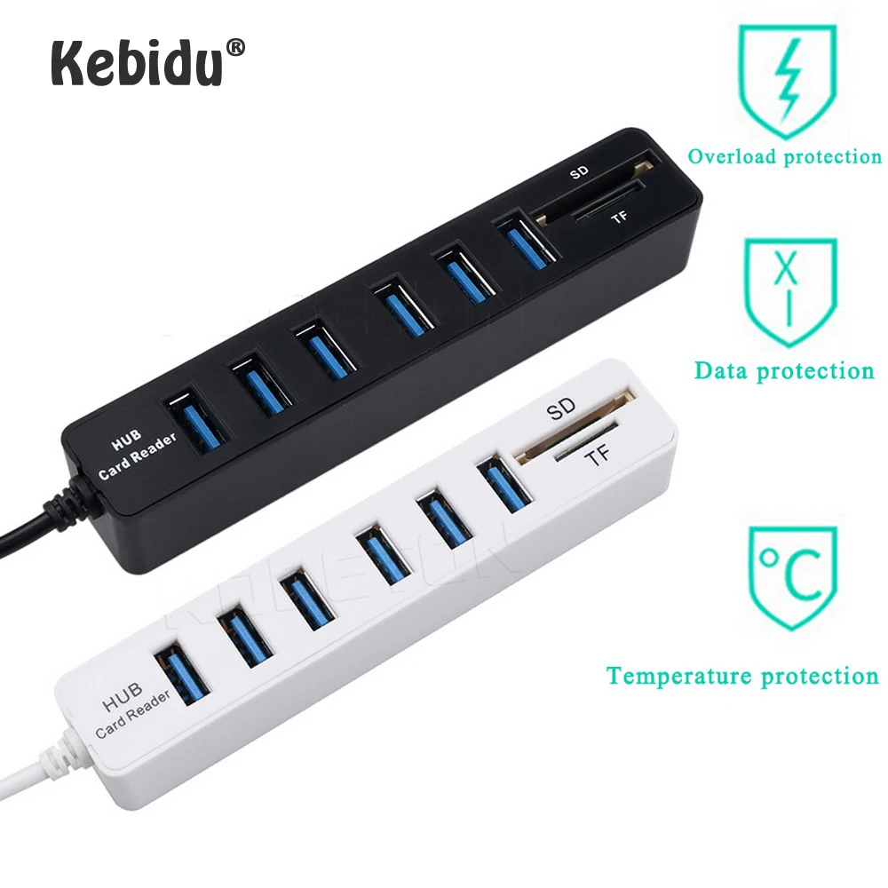 Usb хаб Kebidu 3/6 портов расширитель концентратора высокоскоростной Мульти USB
