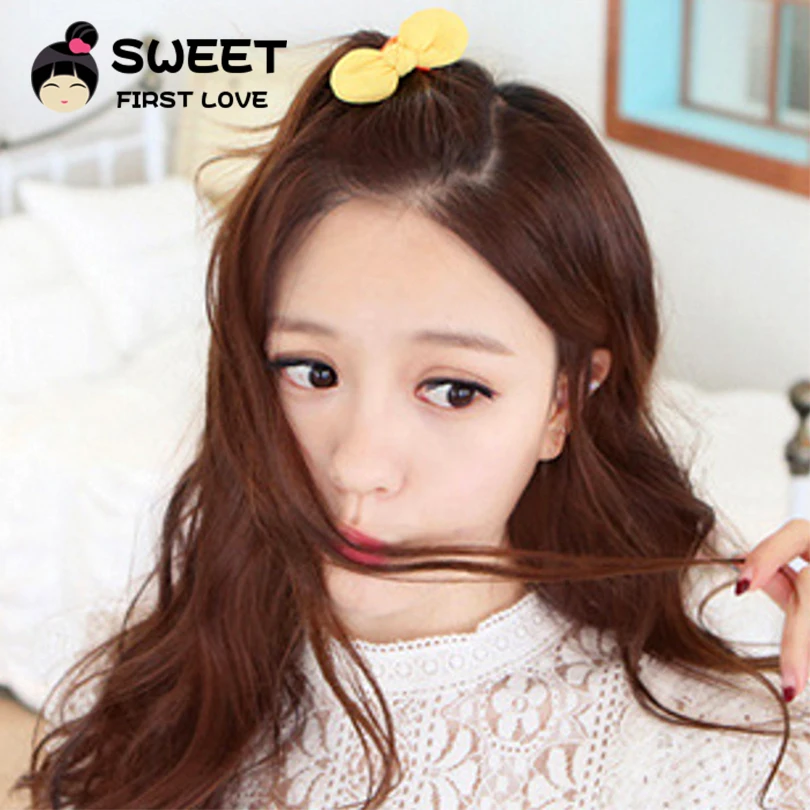 10 шт./лот модная Милая Женская повязка на голову с бантом для девочек яркие цвета