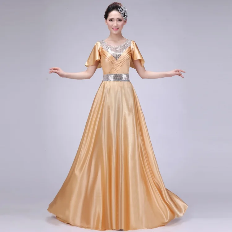 Новый костюм для хора взрослых длинное платье выступлений выступлений|women