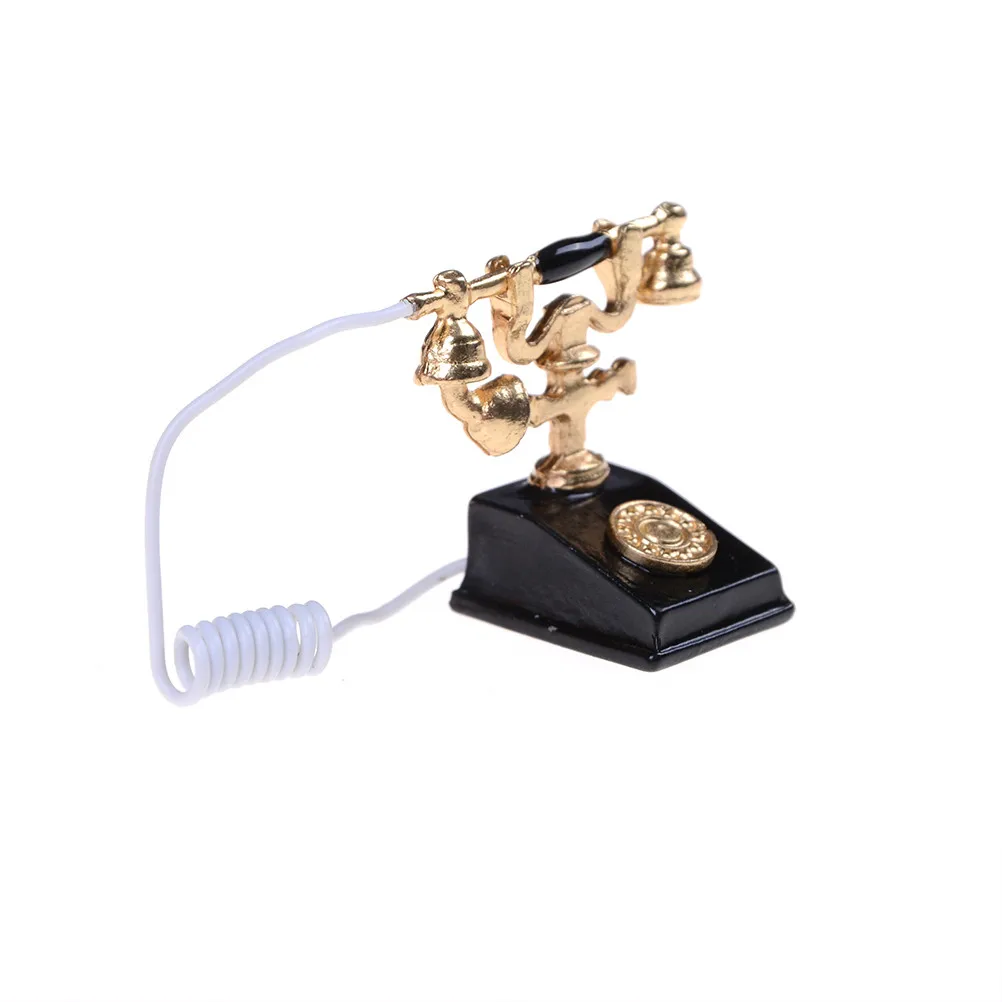 1Pc Metal Retro Phone Vintage Telephone Dollhouse Miniature Decoration Accessories Furniture Toys for Children Gift | Дом и сад