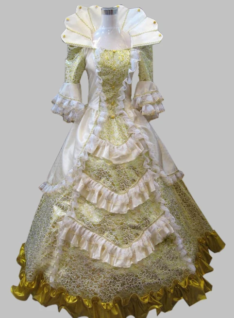 Стенд Воротник Рококо Европейский Суд Период Платье Сценический Костюм 6 Цвета