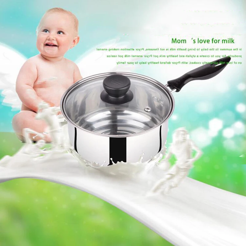 Кастрюли-пароварки одной ручкой 20 см утолщенная нержавеющая сталь молока