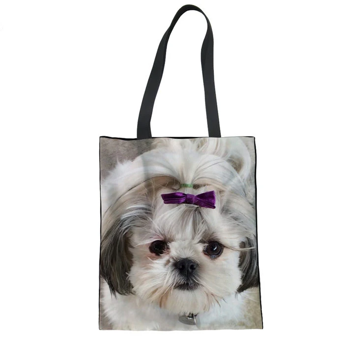LMF3505Z22 WHEREISART Shih Tzu Pet Dog Print Женская сумка шоппер модная сумка через плечо для девочек Школьный рюкзак женская книга для путешествий сумка - Цвет: LMF3505Z22