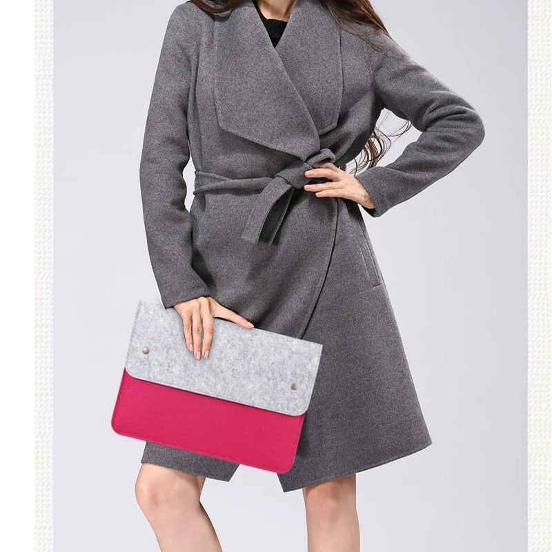 

Wool Felt Ultra-thin Slim Notebook Bag For Macbook Pro Retina 11 12 13 15 14 Sleeve Laptop Case For Xiaomi Air 13.3 15.6 Cover