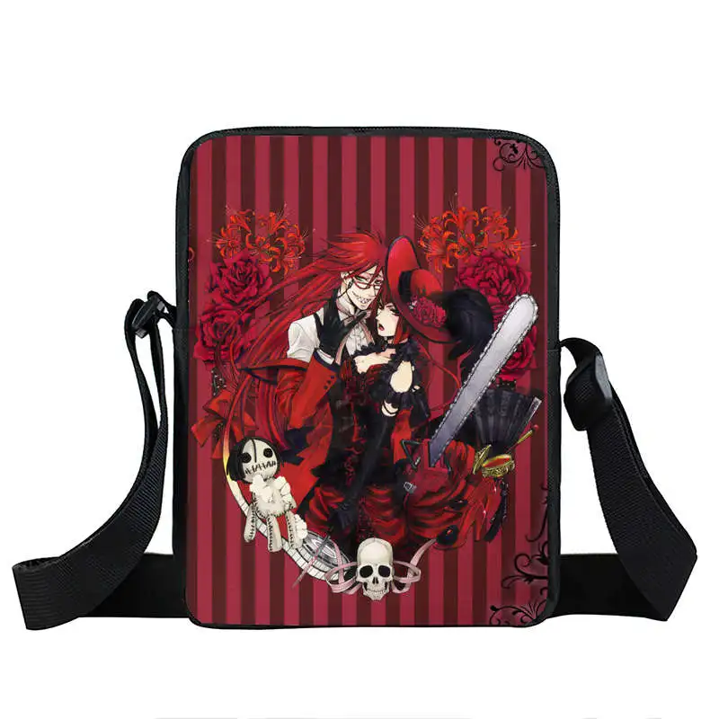 xkb hzs09 Аниме Черный дворецкий мини сумка для подростков Kuroshitsuji Ciel Sebastian Черный Дворецкий девочек сумки через плечо Детская сумка на плечо - Цвет: xkb hzs09